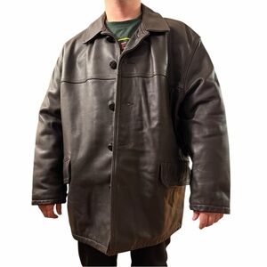 Vintage American made Men's Dark Brown Leather Coat
